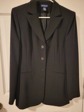 Ann Taylor Black 3-Button Fitted Blazer Suit Jacket 8